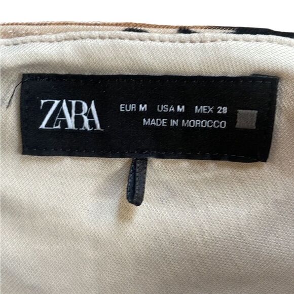 Zara Velvet Floral corset crop bustier corset style top medium tan and black - Picture 4 of 7